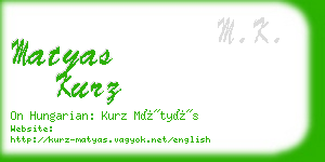 matyas kurz business card